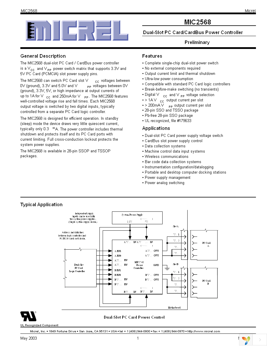 MIC2568-0YSM TR Page 1